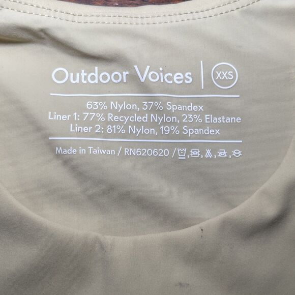 Outdoor‎ Voices Crop Tank Top XXS Beige Racerback 26.5” Bust 15” Length NWT - Picture 5 of 6